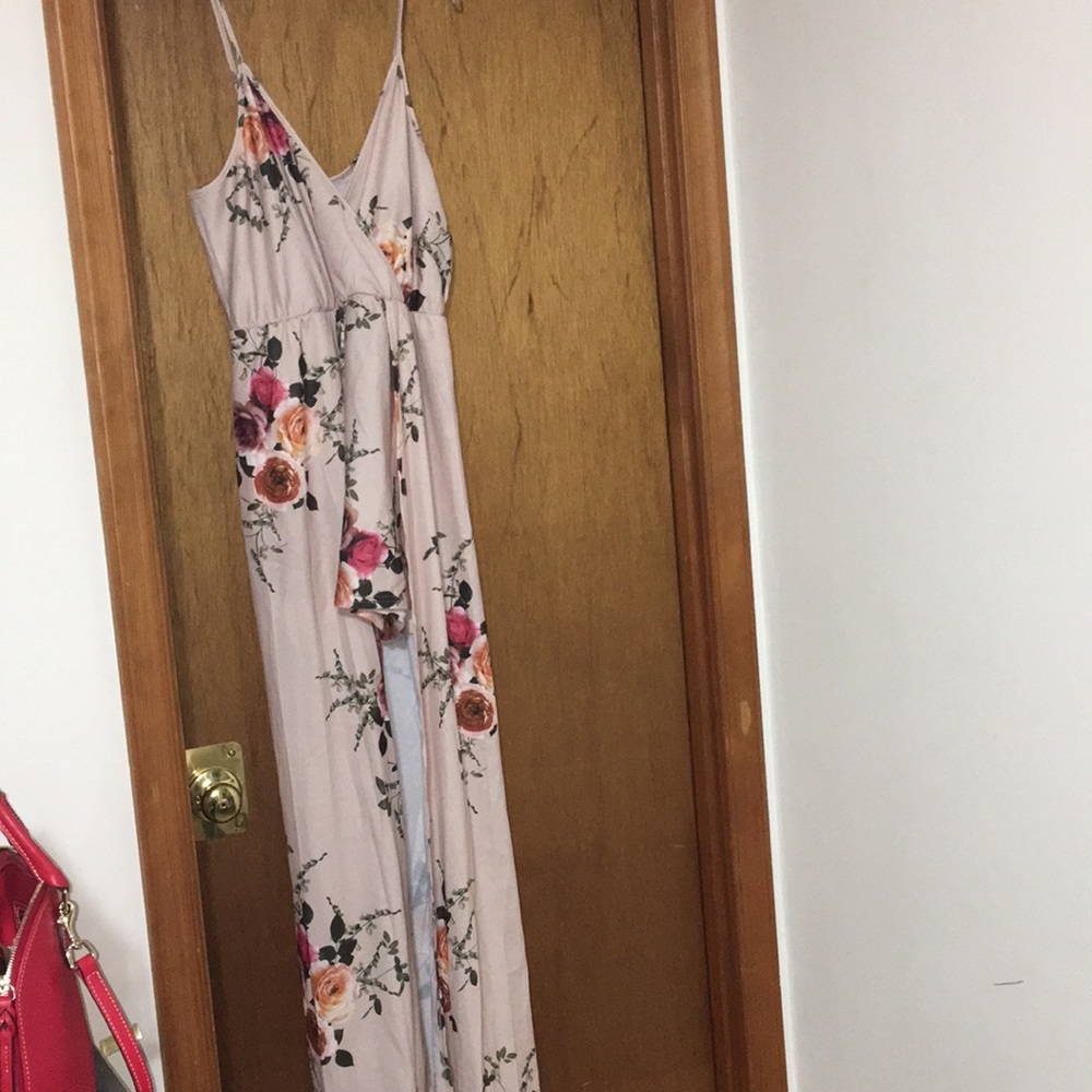 Nude Floral Maxi Romper!!! (NEVER WORN)
